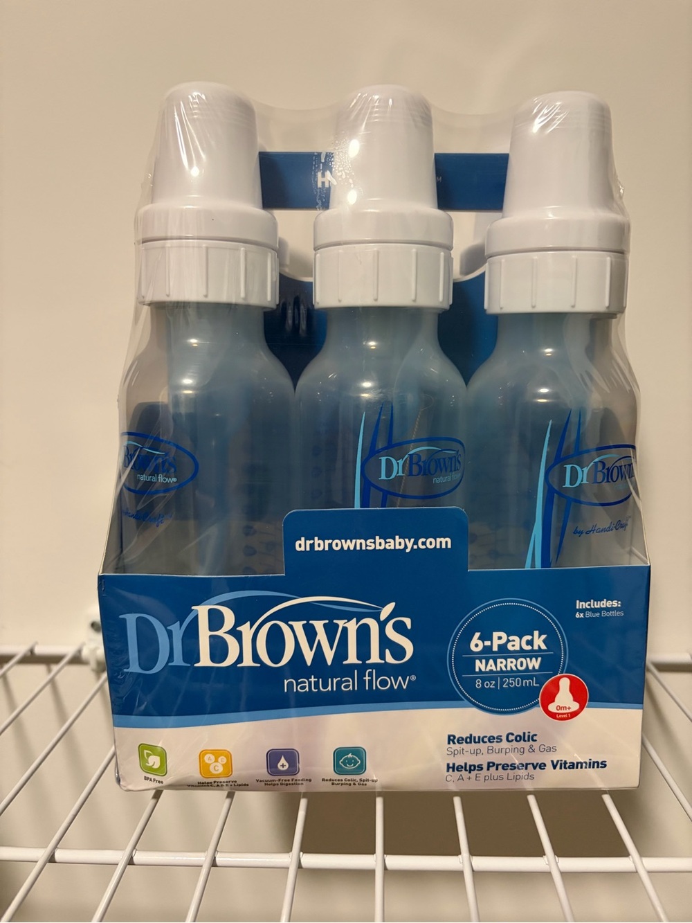 Dr. Brown's Natural Flow 6-Pack Narrow Baby Bottles - Blue